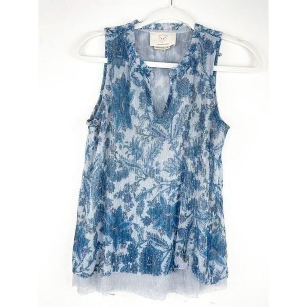 Anthropologie Vanessa Virginia Blue Grand Cayman Tank Size XS